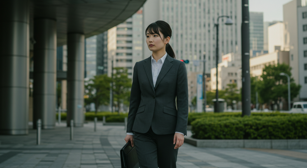 職場に向かっている女性